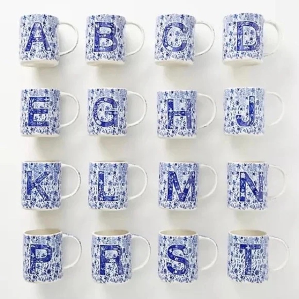 Anthropologie Folksong Monogram Mug I - Picture 1 of 2
